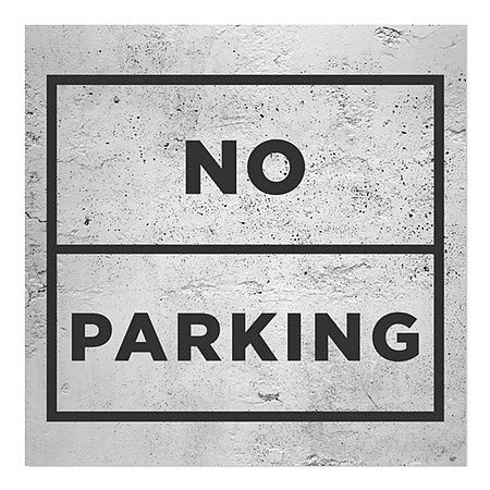 Cgsignlab | Fereastra „Fără parcare -Grey Basic” | 12 x12