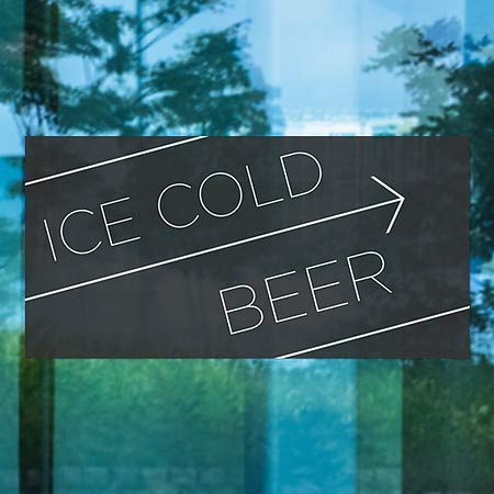 Cgsignlab | „Beer rece cu gheață -Black Black” se agăță de fereastră | 24 x12