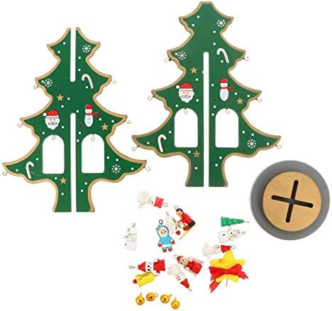 JOJOFUNY COAME Ornamente Tabletei de lemn Arbore de Crăciun DIY Mini Xmas Arbore Desktop Decorare de Xmas Holidați Decor pentru