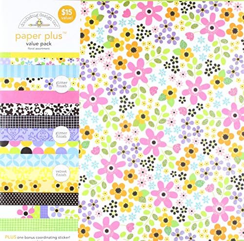 Doodlebug 5189 hârtie plus consumabile de valoare, 12 x 12, floral, multicolor