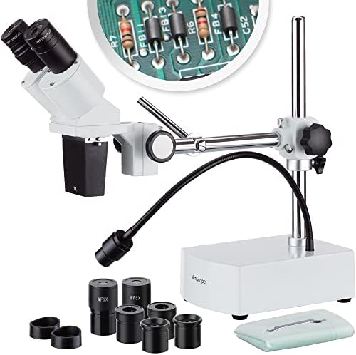 AMSCOPE SE400-XYZ Professional Binocular Stereo Microscop, WF5X/WF10X/WF15X/WF20X Eyepiece, măriri 5x/10x/15x/20x, obiectiv
