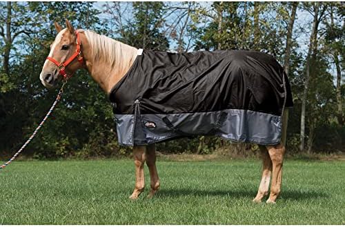Pătură de cal din piele Weaver Premium-Umplutură din fibră de poliester, 600-denier, Negru, 75,
