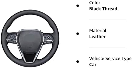 DIY coase Negru microfibră piele volan auto capac pentru 2018 2019 Toyota Camry / 2019 2020 Avalon / 2020 Corolla / 2019 RAV4