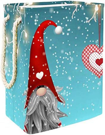 Tizorax scandinav Crăciun tradițional Gnome TomteLarge coș de rufe , impermeabil pătrat Oxford pânză pliabilă coș de depozitare