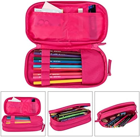 Carcasă pentru creion pentru pisici Guronta pentru adolescență roz Pink Creion Puncil cu fermoar cu fermoar mare capacitate