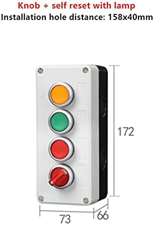 Cutie de control Buday cu buton de lumină 24V/220V cu buton de oprire de urgență Self Reset Comutator industrial Cutie impermeabilă