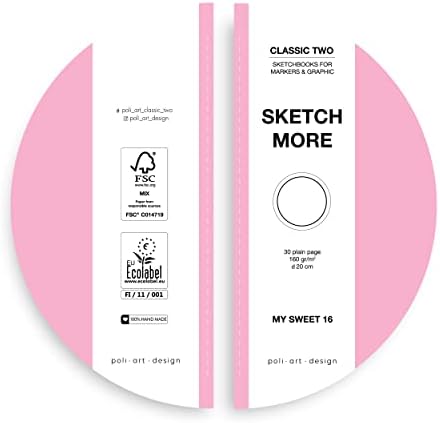 Poli.ART.Design Classic Two Round Sketchbook 30 coli, 160 g/m2, diametru 20 cm