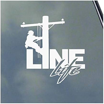 Linie Life Pole Vinyl Sticker Decal Lineman Lineman Worker Powerline Tehnician Comercianți