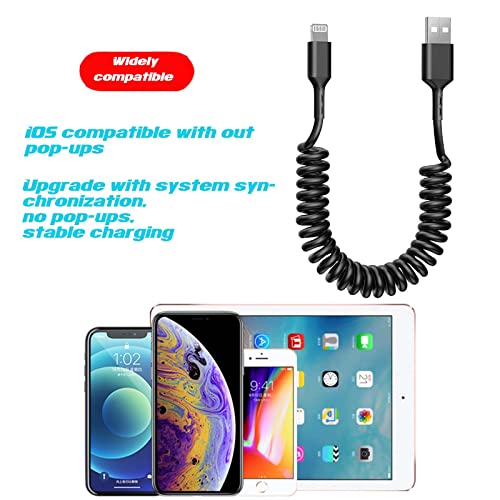 Cablu de încărcare iPhone DCNetwork 2 Pack, cablu de fulgere în spirală [CarPlay compatibil] cu iPhone 13pro max/13pro/13/12pro