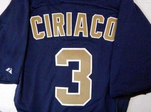 2013 San Diego Padres Pedro Ciriaco 3 Joc emis Jersey Navy BP 1336 - Joc folosit MLB Jerseys