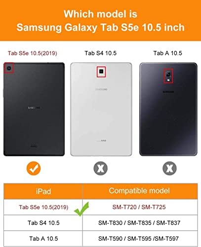Galaxy Tab S5E Carcasă 2019 10.5 Tablet SM-T720/T725 ， anti-diapozitiv premium PU piele cu mai multe unghiuri Vizualizare folio
