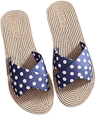 Cruce curea vara Slide-uri sandale pentru femei Polka Dot imprimare Casual sandale ușoare Flats Pantofi