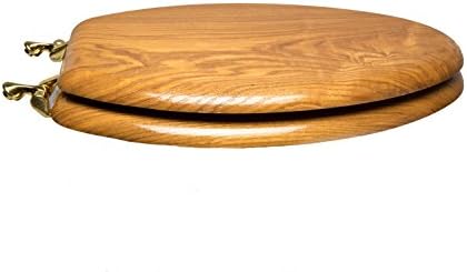Băi Decor 5F1R4-17Br lemn premium selectat manual, scaun decorativ de toaletă față, rotund