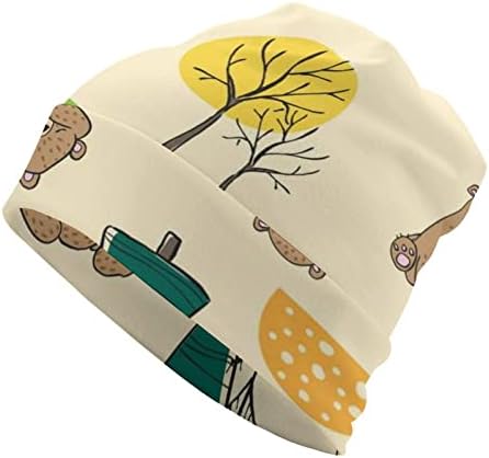 BAIKUTOUAN desene animate poartă cu copac Berry imprimare Beanie pălării pentru bărbați Femei cu modele craniu Cap