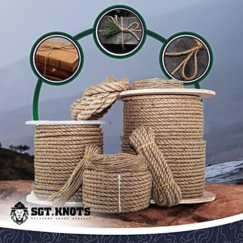 Sgt Noduri Twisted Jute Rope - Fibra naturală pentru meșteșuguri, grădină, ambalare, decor pentru casă și multe altele