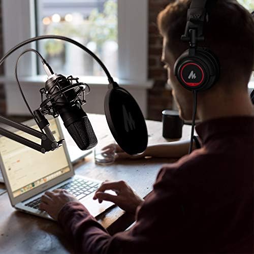 Microfon de calculator MAONO cu set de căști Studio, microfon USB 192kHz/24bit pentru întâlniri Zoom, Podcasting, Streaming,