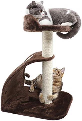Cat Tree Sisal-acoperit zgarieturi Post și Pad, centrul de activitate pisica pentru pisoi.Cuibul de sus este potrivit pentru