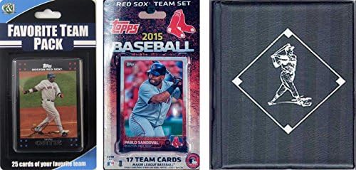 MLB Boston Red Sox bărbați licențiat 2015 Topps echipa Set și jucător preferat carduri de tranzacționare Plus stocare Album