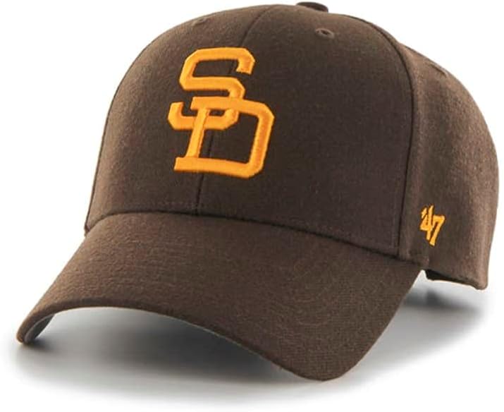 '47 San Diego Padres bărbați Femei Cooperstown MVP reglabil Velcroback pălărie maro cu logo-ul echipei de culoare