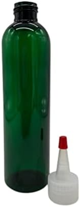 Farms naturale 3 pachet - 8 oz - sticle de plastic Cosmo Green - Natural Yorker cu vârf roșu - pentru uleiuri esențiale, parfumuri,