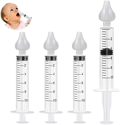 Irigator nazal de seringă, irigare nazală portabilă pentru bebeluși, 10 ml curățător de nas pentru sugari cu siliconuri de