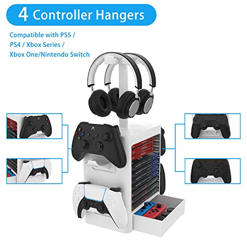 Ventilator de răcire a consolei PS5, ARESPARK PlayStation5 Vertical Edition Stand de răcire a consolei cu stație de încărcare