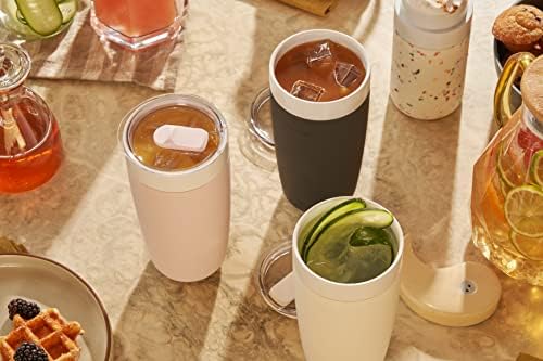 W&P Porter Insulat Tumbler 20 oz | Fără anexă metalică cu ceramică pentru apă, cafea și ceai | Vidul larg de gură izolată | Mașină de spălat vase în siguranță, cremă