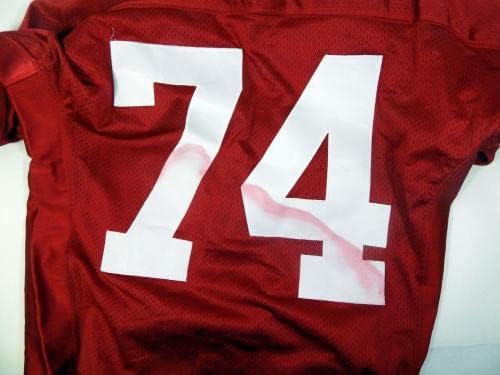 1995 San Francisco 49ers Steve Wallace 74 Joc emis Jersey Red 52 DP30198 - Joc NFL nesemnat folosit tricouri folosite