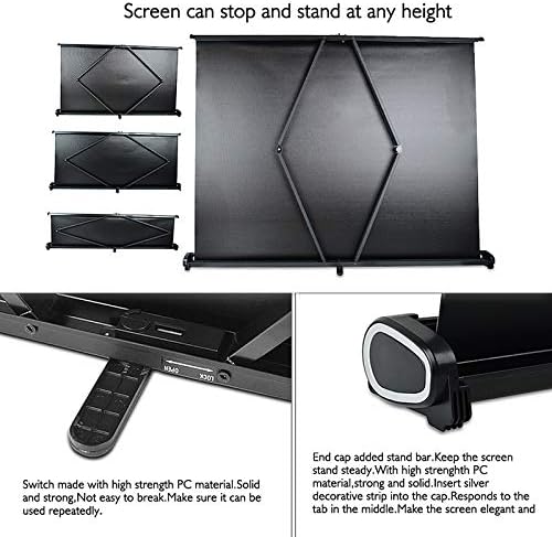 ZGJHFF Proiector de 50 inch Ecran 4: 3 Manual de ecran de proiecție tabletă Pulling Up Folding Projecting Ecran home theater