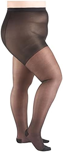 Pantyhose de compresie moderată pentru femei - Suport Plus - Negru - Queen Plus