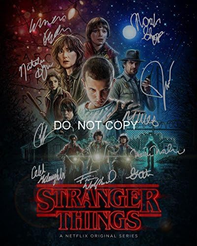 Stranger Things CAST Reimprimare semnată 8x10 fotografie toate 10 1 Rp Netflix Emisiune TV