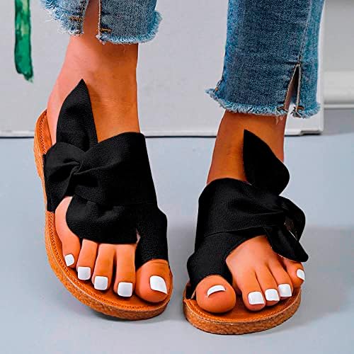 Slip-on papuci pentru femei Fashion Bowknot All-Match Litoral Non-alunecare plajele plajelor Flip Flops Shols de interior și