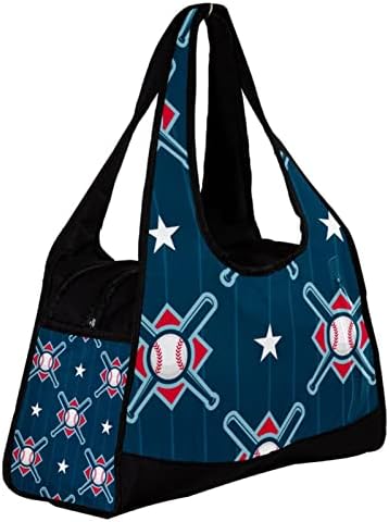 Baseball Blue Sport Travel Duffel Bag Sport Sport Gym Bag Weekend Overnight Tote Bag pentru femei pentru bărbați