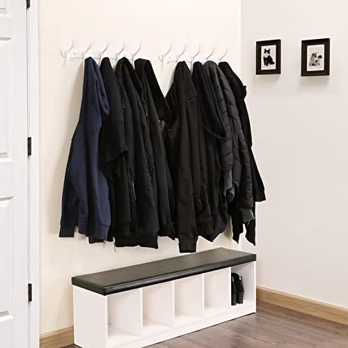 Skoloo Coat Rack Mount Wall - Modern, raft de haine de perete modern, cu 5 cârlige, pachet de 2, șină robustă cu cârlig de