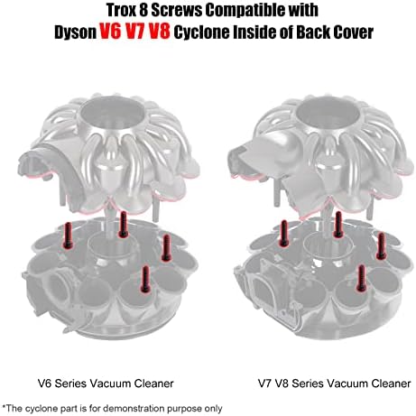 Șuruburi de ciclonă Înlocuire pentru DYSON V6 V7 V8 V10 V11 DC58 DC59 DC61 DC62 DC74 Ciclon cu aspirator/Partea motorului T8