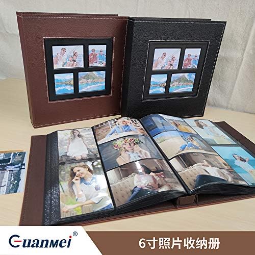 Album foto cicilin 600 buzunare faux copertă din piele neagră capacitate mare pentru 4x6 fotografii carte de nuntă hard coperty