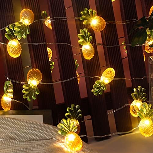 Crystal Club de ananas Lumini de coarde de ananas 10 ft 40 LED -uri Lumini cu coarde de fructe cu telecomandă și cronometru,