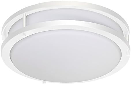 Jesco Lighting CM403S-30WH 3000k corp de tavan rotund contemporan cu LED cu nuanță de sticlă, alb, 12