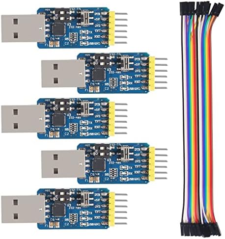Dorhea 5PCS USB-UART 6-in-1 Convertor multifuncțional USB-TTL/RS485/232, TTL-RS232/485,232 la 485 Adaptor serial 3.3V/5V Modul