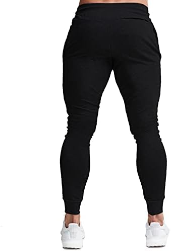 Pantaloni de antrenament Slim Joggers Buxkr pentru bărbați pentru alergare de gimnastică și pantaloni de pulover atletic cu buzunare adânci cu buzunare adânci