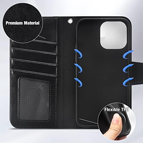 Lugege compatibil cu carcasa iPhone 14 Pro Max portofel Flip Folio Husă [Kickstand] cu suporturi pentru carduri de blocare