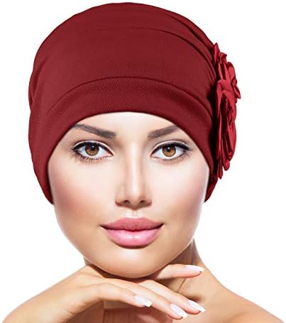 6 Piese Femei Turban Flori Capace Vintage Beanie Văl Elastic Headwrap Pălărie