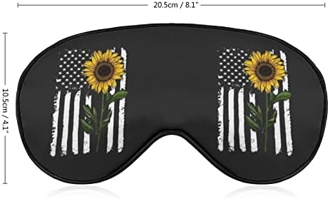 Floarea -soarelui American Flag Funny Sleep Masca moale Blindfold Ochi cu ochi de noapte reglabile pentru femei pentru bărbați