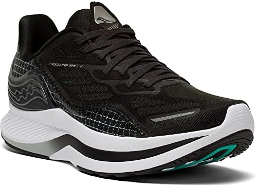 Pantof de alergare al endorfinului de bază pentru femei Saucony, negru/alb, 9