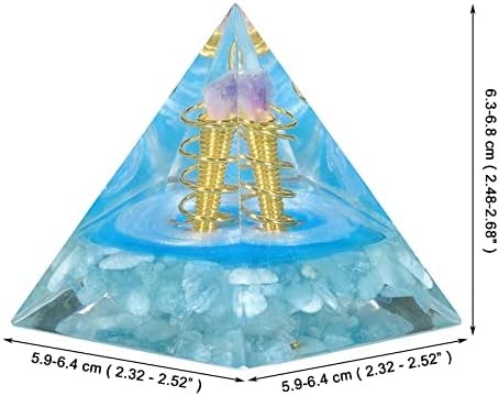 Rockcloud Amethyst Cluster Orgone Piramidă Orgonită Aquamarine Generator de energie cristalină birou de acasă desktop pentru