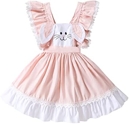 Copil pentru copii pentru copii pentru copii rochie roz dantelă Tutu Skrit Outfit Bunny de Paște pentru fete pentru copii 1-5