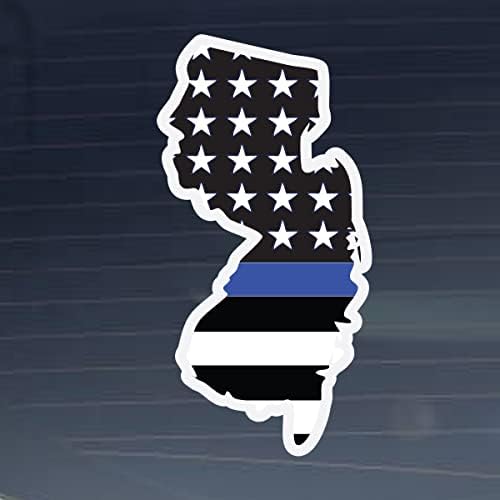 Cană de lapte proiectează New Jersey subțire linie albastră de 4 inci de culoare de vinil de culoare completă
