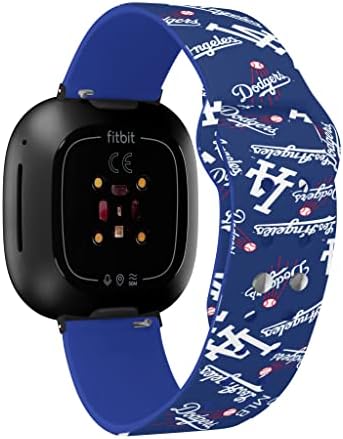 Game Time Los Angeles Dodgers HD Watch Band compatibil cu Fitbit Versa 3 și Sense