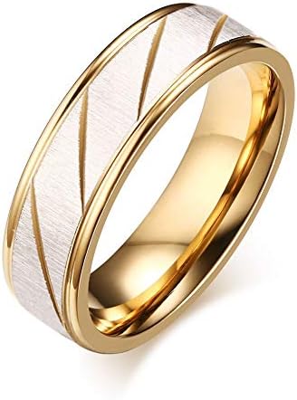RIVIA 4mm / 6mm Aur Dungi inox inel pentru bărbați și femei - Comfort Fit nunta promisiunea trupa Dimensiune 4.5-13.5