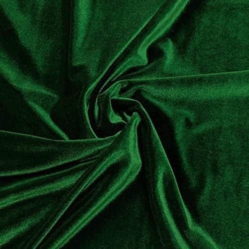 Pico Textiles 2 Yards Bolt - Hunter Green stretch Velvet Fabric - vândut de Bolt - varietate de culori - Ideal pentru cusut